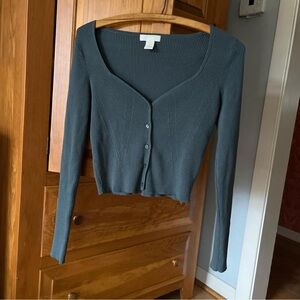 H&M Charcoal Ribbed Knit Sweater